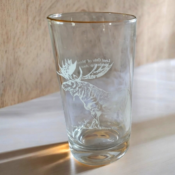 1 VTG 60'S MOOSE MEMBERSHIP AWARD TUMBLER/BAR GLASS 12 Oz - Picture 1 of 6